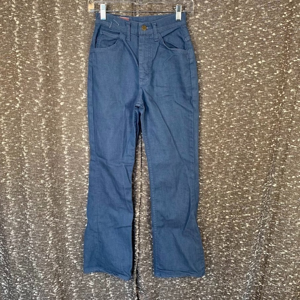 Vintage 60s/70s Lady Lee Stretch Riders Blue Denim‎ Jeans Talon Zip Retro Womens